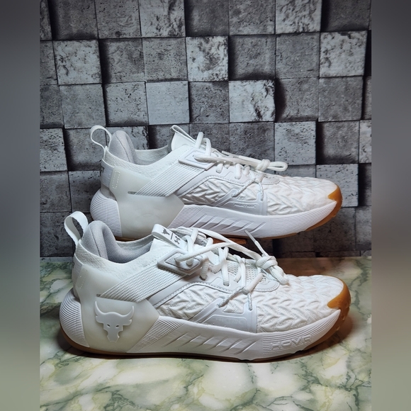 Under Armour Project Rock 6 UA White Training Shoes Size 8.5 - Picture 1 of 9